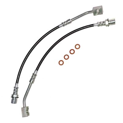 Mustang Fox Body Brake Conversion Hose Kit 87-93 Mustang W/99-04 Calipers Stainless Steel Clear Cover J&amp;M Products