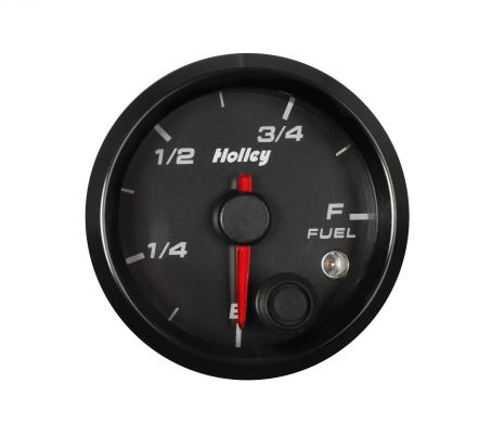 Analog Style Fuel Level Gauge Black Face 2-1/16 Fuel Level Gauge-Logo Holley
