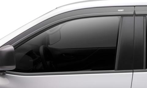 Low Profile Ventvisor Deflector Smoke with Chrome Trim Outside Mount 4 Piece For 2017-2023 Pacifica Husky Liners