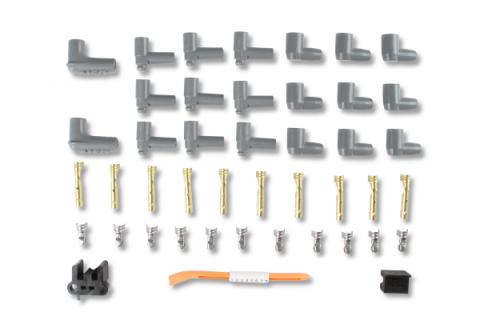 Super Conductor Spark Plug Wire Set 8 Cyl 90 Degree Plug Socket/Hei Cap Set W/Terminals For Engines With Early Type Socket And Late Type Hei Spark Plug Top Distributor Caps MSD Ignition