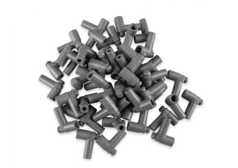 Boots, 90 Degree Nipple, GM Hei, 50Ea Spark Plug Boots, 90 Degree With GM Hei Nipple, Gray Silicone, 50Ea MSD Ignition