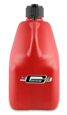 Utility Jug W/Filler Hose Square Plastic 5 Gallon Red Mr Gasket