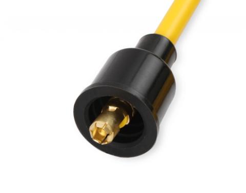 Spark Plug Wire Set 8MM Yellow With Orange Straight Boots 4040 8MM Universal Fit Super Stock Spark Plug Wire Sets Feature A Spiral Core And A Yellow Silicone Jacket ACCEL