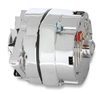 Chrome Alternator-Early GM Delco 80 Amp Single Groove Mr Gasket