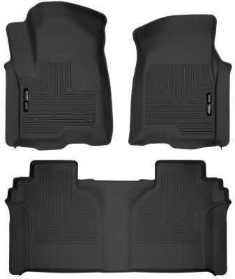 X-act Contour Front &amp; 2nd Seat Floor Liners For 2019-2026 Silverado 1500/1500 LTD/2500 HD/3500 HD, Sierra 1500/1500 Limited/2500 HD/3500 HD Crew Cab Husky Liners