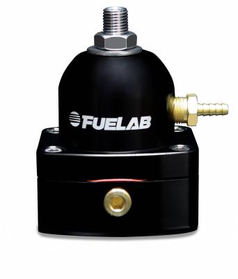 Universal EFI Electronic Fuel Injection Adjustable Mini Fuel Pressure Regulator In-Line 90-125 psi 1  -6AN Inlet 1  -6AN Return Black FUELAB