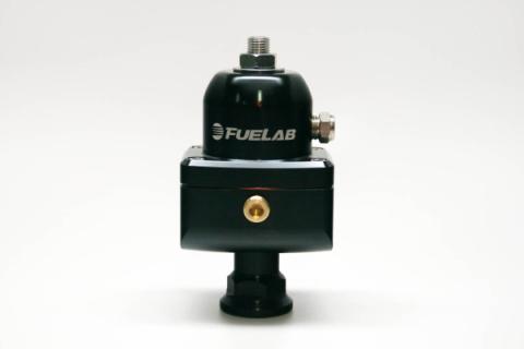 Universal High Pressure Adjustable Fuel Pressure Regulator Blocking Style 25-65 psi (1) -8AN Inlet (2) -8AN Outlets Black FUELAB
