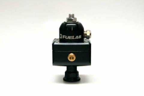 Universal CARB Adjustable Fuel Pressure Regulator Blocking Style Mini 1-3 psi (1) -6AN Inlet (2) -6AN Outlets Black FUELAB