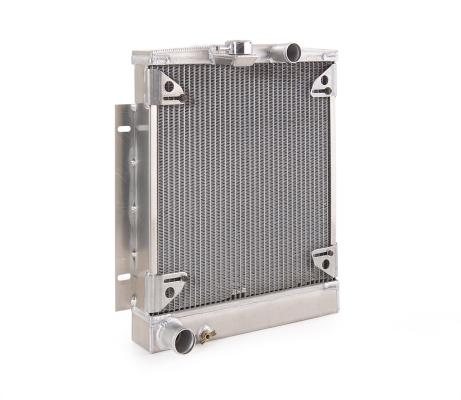 Downflow Radiator Factory-Fit Polished Finish for 60-65 Ford Falcon/Futura/Rancho/Squire 64-66 Ford Mustang 60-65 Mercury Comet w/Std Trans Be Cool Radiator