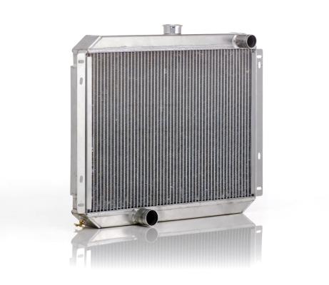 Downflow Radiator Factory-Fit Polished Finish for 61-65 Dodge B-Body Coronet/Charger w/Std Trans Driver Lower/Driver Upper Be Cool Radiator