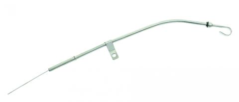 Engine Oil Dipstick &amp; Tube Chrome Fits 1980-1985 Chevrolet Small Block with Passenger Side Oil Pan Mounted Dipstick Mr Gasket