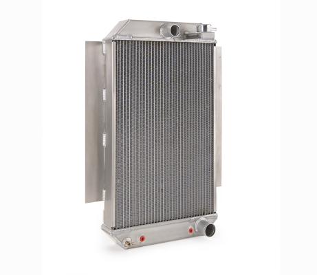 Downflow Radiator Factory-Fit Polished Finish for 49-51 Ford Passenger w/Auto Trans Driver Upper/Passenger Lower Be Cool Radiator