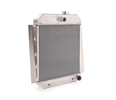 Downflow Radiator Factory-Fit Polished Finish for 46-52 Ford F100 Pickup Truck w/Auto Trans Driver Upper/Passenger Lower Be Cool Radiator