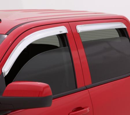 Ventvisor Deflector for 2004-2012 GMC Canyon/Chevrolet Colorado Crew Cab Pickup Chrome Outside Mount 4 Piece AVS