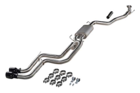 Signature Series Cat-Back Exhaust System Fits 2024-2025 Toyota Tacoma 2.4-Liter, All Wheelbases, Signature Series Dual Out Same Side Cat-Back Exhaust System, 304 Stainless Steel – Moderate Sound Flowmaster