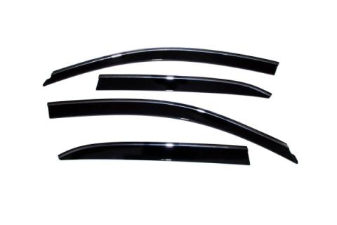 Ventvisor Deflector for 2003-2007 Honda Accord/Accord Value Package/Accord EX-L Sedan Smoke w/Chrome Trim Low Profile 4 Piece AVS