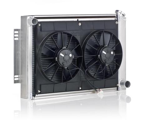 Radiator Module Factory-Fit Polished Finish for 67- 69 Camaro, Firebird 64-65 Chevelle/El Camino/Malibu w/Std Trans Be Cool Radiator