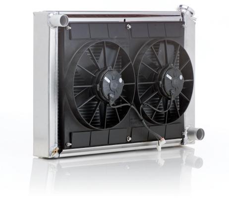 Radiator Module Factory-Fit Polished Finish for 67-70 Mustang, Mercury Cougar w/Std Trans Be Cool Radiator
