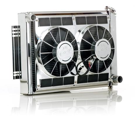 Radiator Module Factory-Fit Polished Finish Show and Go for 53-56 Ford F100/F250 53-56 Mercury M100/M250/M350 Pickup w/Std Trans Be Cool Radiator