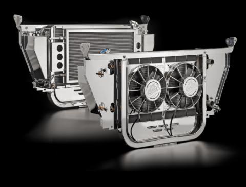 55 Chevrolet Extreme Modules With Core Support and Air Conditioning for LS Swap 1000 Horsepower Module Standard Be Cool Radiator