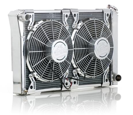 Radiator Module Factory-Fit Polished Finish Show and Go for 67-70 Mustang 67-70 Cougar w/Std Trans Be Cool Radiator