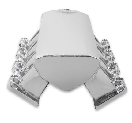 Low-Profile Sheet Metal Fabricated Intake Manifold GM Ls1/Ls2/Ls6 Hi-Ram 92Mm Throttle Body Opening + Fuel Rail Kit Silver With Logo Low Profile Mounting Provision For Map Sensor On Rear Of Intake Plenum Use GM #12592525 Sniper EFI