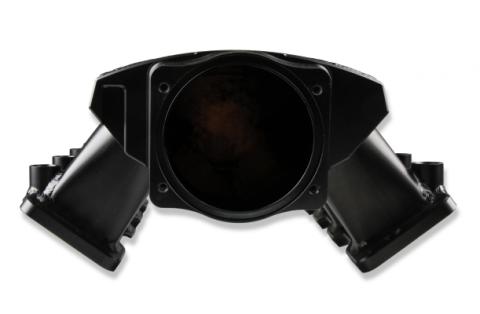 Hi-Ram Low-Profile Sheet Metal Fabricated Intake Manifold 102Mm Throttle Body Opening + Fuel Rail Kit Black With Logo Low Profile Mounting Provision For Map Sensor On Rear Of Intake Plenum Use GM #12592525 Or Equivalent Sniper EFI