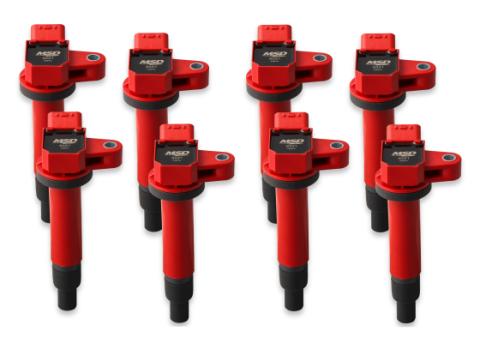 MSD Ignition Coil Blaster Series Toyota/Lexus V8 4.3L/4.7L Red 8-Pack 1998-2010 Toyota/Lexus V8 4.3L/4.7L Engines MSD Ignition