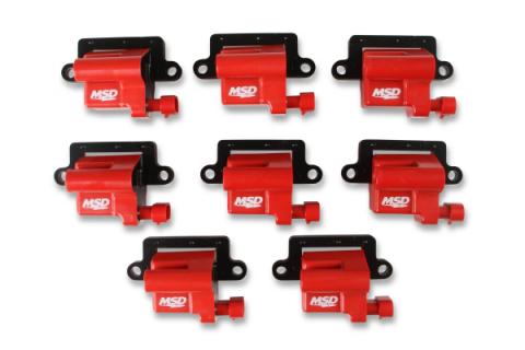 MSD Ignition Coil GM LS Blaster Series L-Series Truck Engine Red 8-Pack 1999-2007 GM L-Series Truck Engines 12558693/19355500 Replacement MSD Ignition