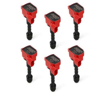 MSD Ignition Coil Blaster Series Fits Nissan/Infiniti 3.5L Red 6-Pack Fits Nissan 2003-2006 350Z Infiniti 2003-2008 G35/Fx35/M35 3.5L Engine MSD Ignition