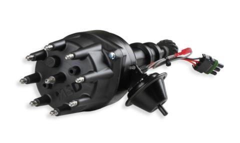 MSD Black Distributor, Ford, 351C-460, Ready-To-Run, Steel Gear MSD'S Black Distributor With Small Diameter Cap And Ready To Run W/Vacuum Advance And Steel Gear, No Ignition Box Needed MSD Ignition