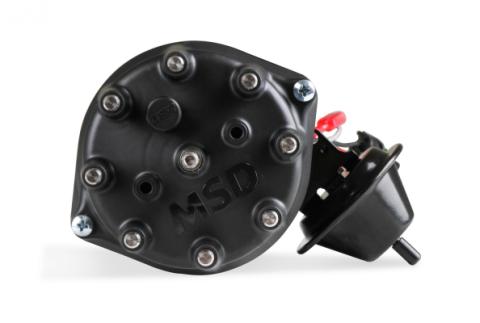 MSD Black Distributor, Ford, 351C-460, Ready-To-Run, Steel Gear MSD'S Black Distributor With Small Diameter Cap And Ready To Run W/Vacuum Advance And Steel Gear, No Ignition Box Needed MSD Ignition