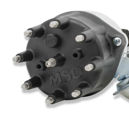 Ford 289/302 Ready-To-Run Distributor, Black Cap Ready-To-Run Distributors Include A Built-In Ignition Module. No MSD Ignition Control Required. Includes An Iron Gear And A Rev Limiter MSD Ignition
