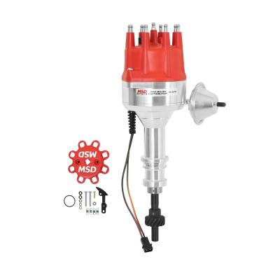 Ford 289/302 Street Pro-Billet Small Diameter Distributor For 289/302 Engines, Includes Iron Gear And Vacuum Advance. Must Be Used With An MSD 6, 7 Or 8-Series Ignition MSD Ignition