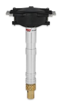 Chevy Crank Trigger Distributor With Black Crab Cap Low-Profile, Black Crab Cap Racing Distributor MSD Ignition