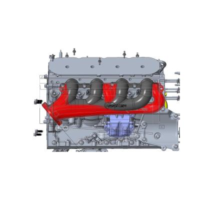 LS Swap Exhaust Manifolds Rear Dump Sbc Exit Black Multi-Fit GM Gen III, Iv LS Engines 2.50-In. Outlet Hooker BlackHeart