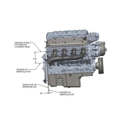LS Swap Exhaust Manifolds Rear Dump Sbc Exit Black Multi-Fit GM Gen III, Iv LS Engines 2.50-In. Outlet Hooker BlackHeart
