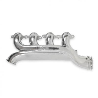 LS Turbo Exhaust Manifolds Multi-Fit GM LS Turbo Exhaust Manifolds 3.0 Inch Turbo Outlet, 2.25 Inch Cross-Over Connection, Silver Ceramic Finish Hooker BlackHeart
