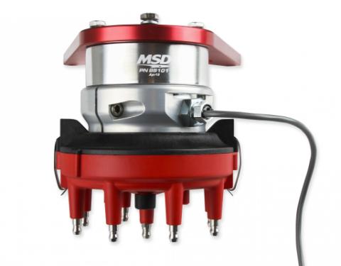MSD Front Drive Distributor With Adjustable Cam Sync Small Block Chevy Front Drive Distributor With Adjustable Hall-Effect Cam Sync Sensor Ideal For Triggering EFI Systems MSD Ignition