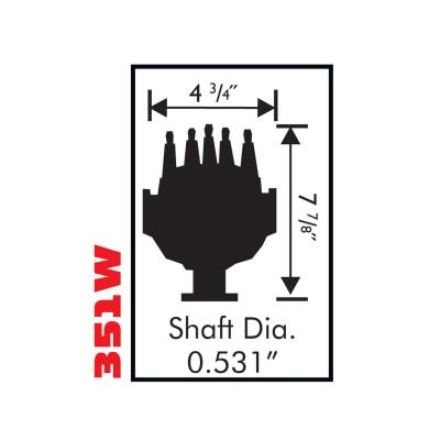 Ford 351W Small Diameter Pro-Billet Distributor Small Diameter Distributor For 351W, Includes Iron Gear. Must Be Used With An MSD 6, 7 Or 8-Series Ignition MSD Ignition