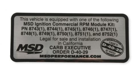 MSD Rpm Modules 5000 Series Kit Even Increments Marine Only Use With 6M-2L Marine Ignition Box Pn 6560 MSD Ignition