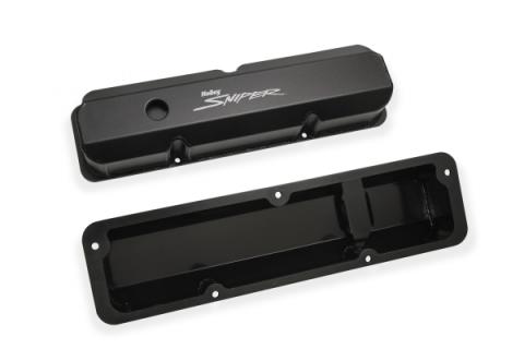 Valve Cover Fabricated Aluminum Ford Fe Tall Black Finish 1958-1976 Ford Fe 332-428 Cubic Inch Short Bolt Sniper EFI