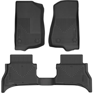 Weatherbeater Front &amp; 2nd Seat Floor Liners For 2021-2026 Jeep Wrangler JL Husky Liners