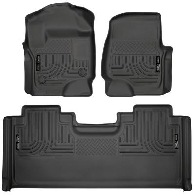 Weatherbeater Front &amp; 2nd Seat Floor Liners For 2017-2024 F-250/F-350 Super Duty Husky Liners