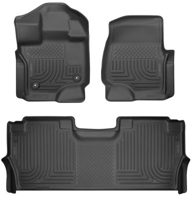Weatherbeater Front &amp; 2nd Seat Floor Liners For 2021-2025 F-150 Lightning Husky Liners