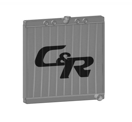 Radiator Sprint Car Extruded Tube Crossflow Open (Small Neck) 20.17 Inch x 20 Inch 1-1/2 Inch Outlet C&amp;R Racing