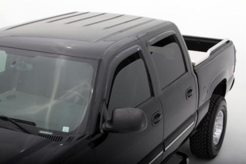 Ventvisor Deflector for 2000-2007 GMC Sierra 1500 and More Crew Cab Pickup Smoke Outside Mount 4 Piece AVS