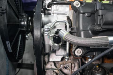 Power Steering Kit for Gen III Hemi Swaps Late Car Low Pressure Power Steering Kit W/ Saginaw Type II Pump, Mounting Bracket, and Pulley Fits 2014 &amp; Up Gen III Hemi Engines (5.7L and 6.4L) Fits Engines with 4.82 Damper Spacing (see Drawing) Holley