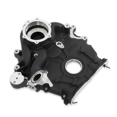 Timing Cover Ford 7.3L Godzilla Black Fits Ford 7.3L Godzilla High-Mount Accessory Drive System OE Pan Only Holley