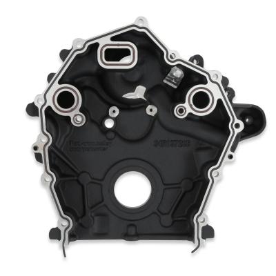 Timing Cover Ford 7.3L Godzilla Black Fits Ford 7.3L Godzilla High-Mount Accessory Drive System OE Pan Only Holley